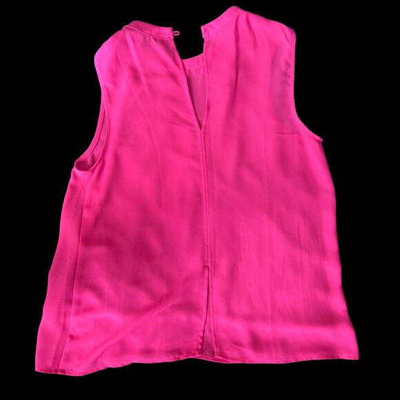 Clara Story Hot Pink Sleeveless Blouse | Jeweled Collar Statement Top | Small - Picture 2 of 4